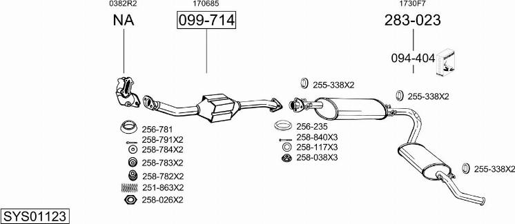 Bosal SYS01123 - Impianto gas scarico autozon.pro