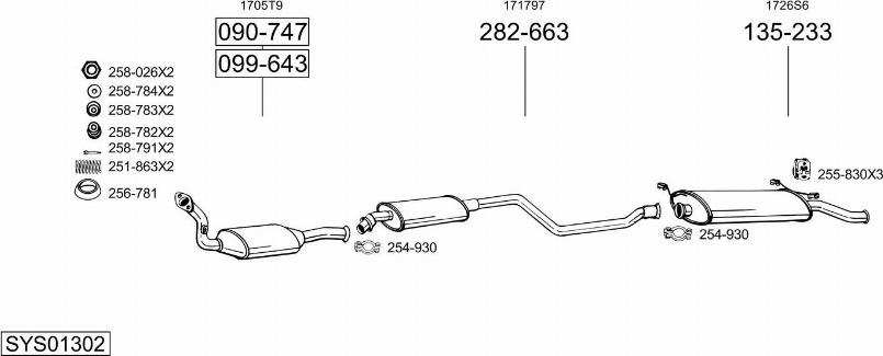 Bosal SYS01302 - Impianto gas scarico autozon.pro