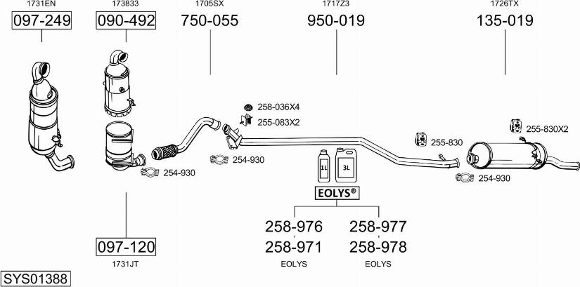 Bosal SYS01388 - Impianto gas scarico autozon.pro