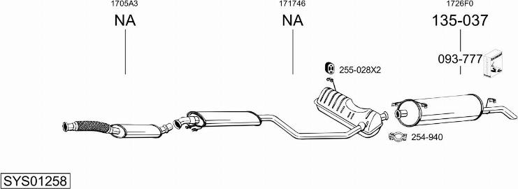 Bosal SYS01258 - Impianto gas scarico autozon.pro