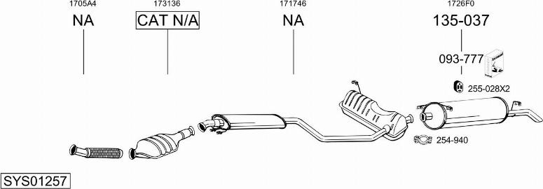 Bosal SYS01257 - Impianto gas scarico autozon.pro