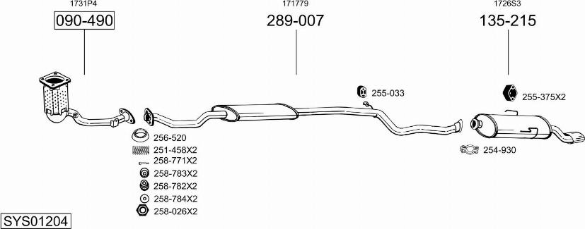 Bosal SYS01204 - Impianto gas scarico autozon.pro