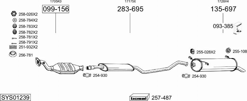 Bosal SYS01239 - Impianto gas scarico autozon.pro