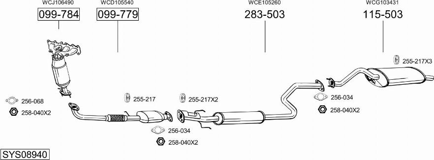 Bosal SYS08940 - Impianto gas scarico autozon.pro