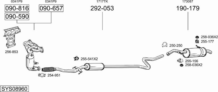 Bosal SYS08960 - Impianto gas scarico autozon.pro