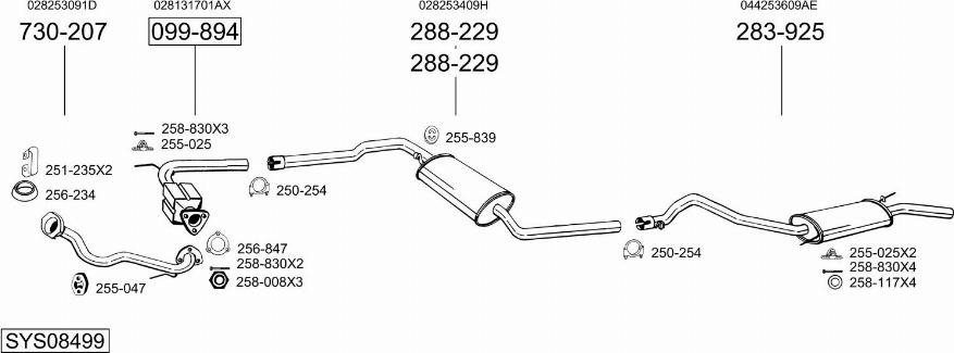 Bosal SYS08499 - Impianto gas scarico autozon.pro