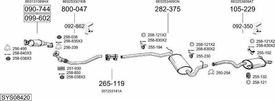 Bosal SYS08420 - Impianto gas scarico autozon.pro