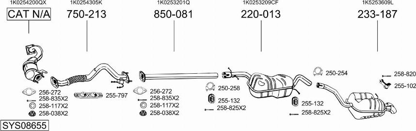 Bosal SYS08655 - Impianto gas scarico autozon.pro