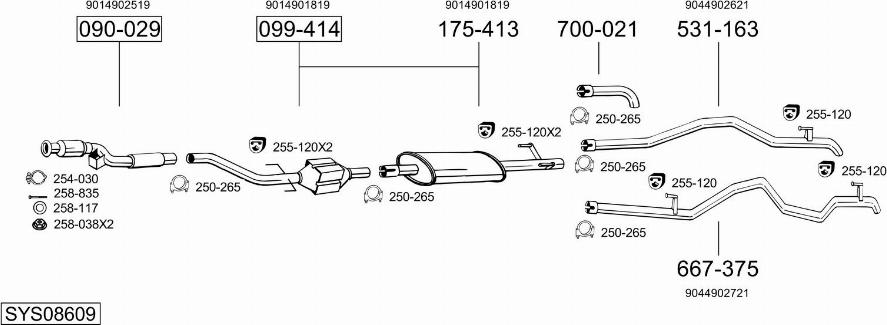 Bosal SYS08609 - Impianto gas scarico autozon.pro