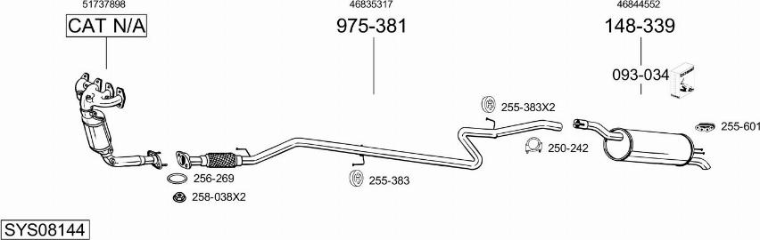 Bosal SYS08144 - Impianto gas scarico autozon.pro