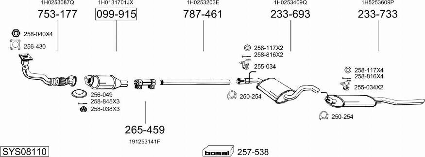 Bosal SYS08110 - Impianto gas scarico autozon.pro