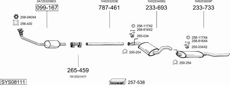 Bosal SYS08111 - Impianto gas scarico autozon.pro