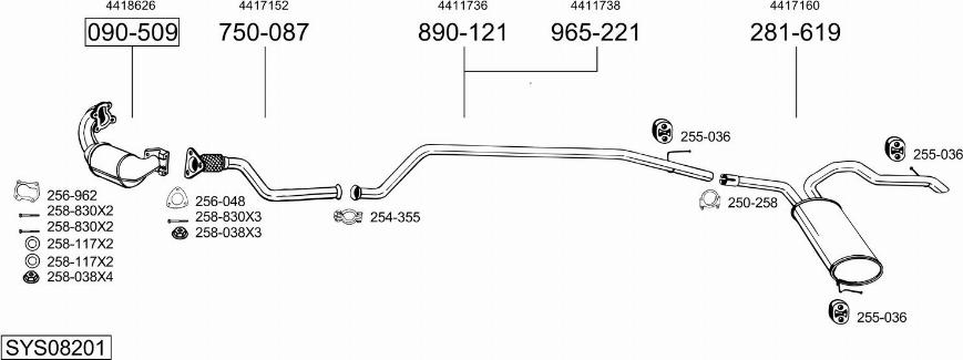 Bosal SYS08201 - Impianto gas scarico autozon.pro