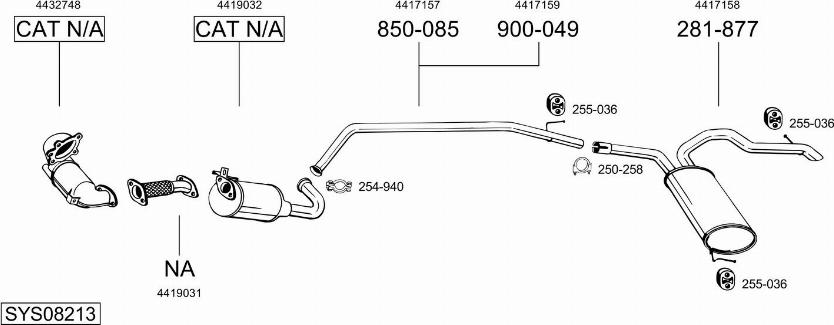 Bosal SYS08213 - Impianto gas scarico autozon.pro