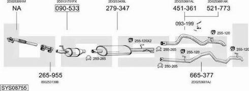 Bosal SYS08755 - Impianto gas scarico autozon.pro
