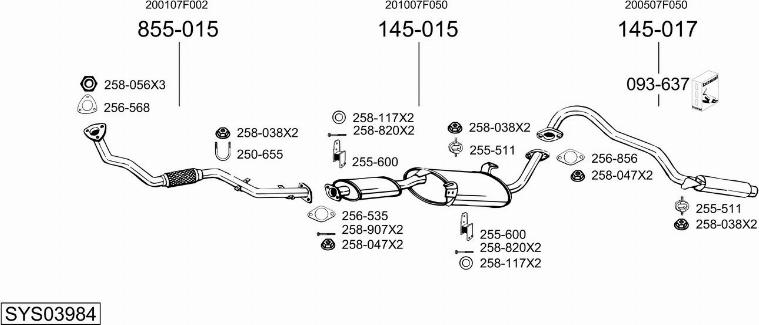 Bosal SYS03984 - Impianto gas scarico autozon.pro