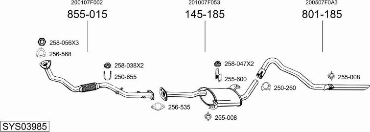 Bosal SYS03985 - Impianto gas scarico autozon.pro