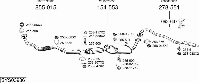 Bosal SYS03986 - Impianto gas scarico autozon.pro