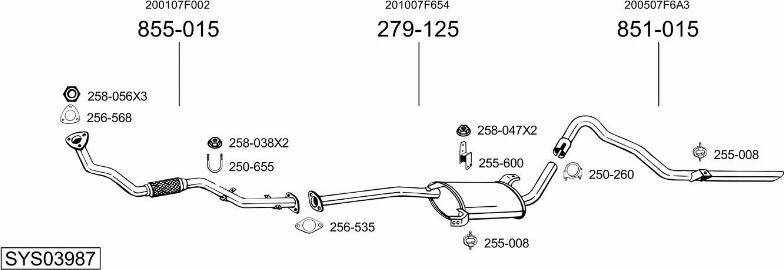 Bosal SYS03987 - Impianto gas scarico autozon.pro