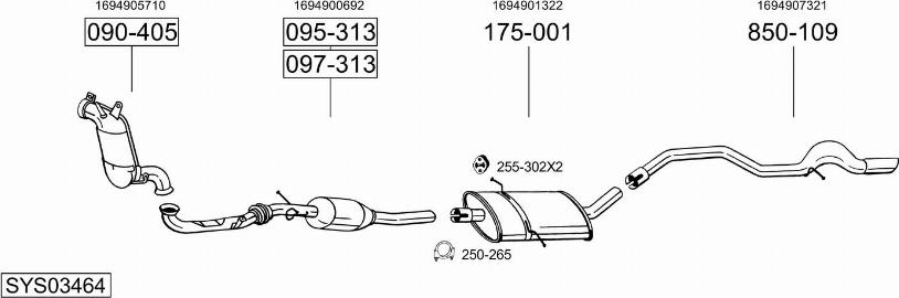 Bosal SYS03464 - Impianto gas scarico autozon.pro