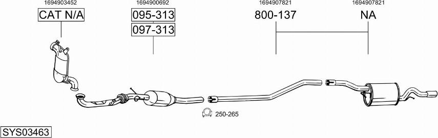 Bosal SYS03463 - Impianto gas scarico autozon.pro