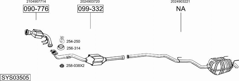 Bosal SYS03505 - Impianto gas scarico autozon.pro