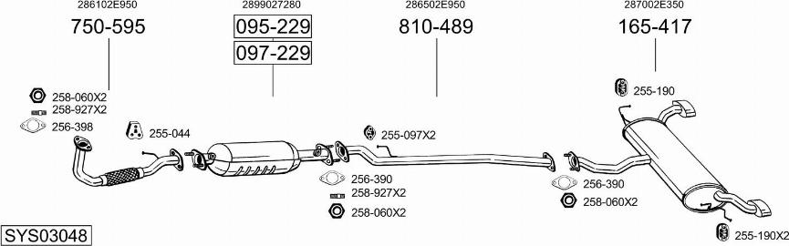 Bosal SYS03048 - Impianto gas scarico autozon.pro