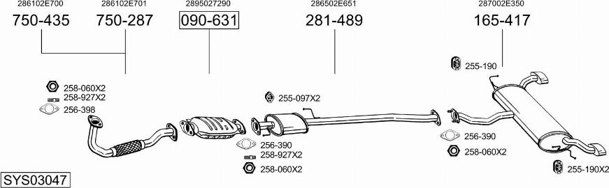 Bosal SYS03047 - Impianto gas scarico autozon.pro