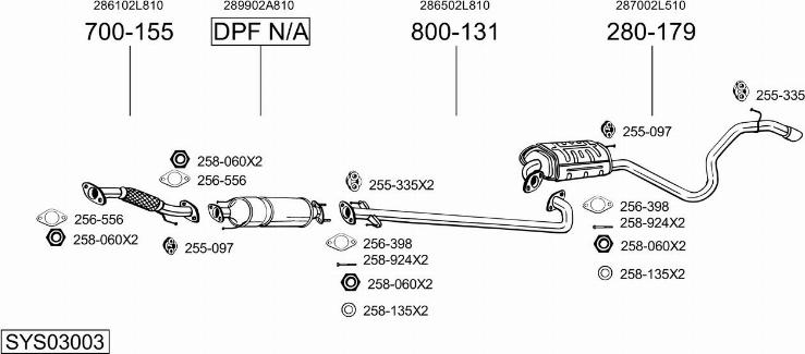 Bosal SYS03003 - Impianto gas scarico autozon.pro