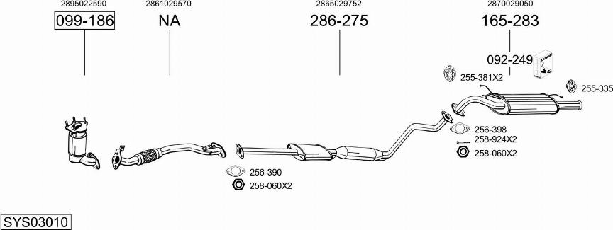 Bosal SYS03010 - Impianto gas scarico autozon.pro