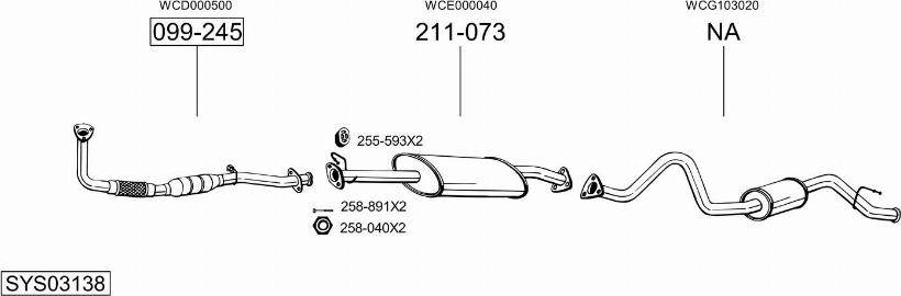 Bosal SYS03138 - Impianto gas scarico autozon.pro