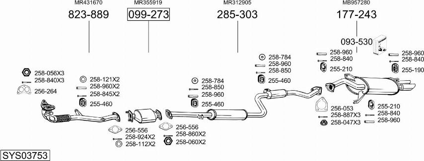 Bosal SYS03753 - Impianto gas scarico autozon.pro