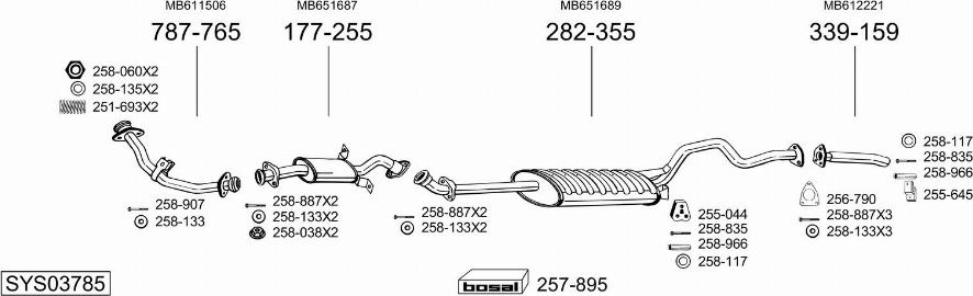 Bosal SYS03785 - Impianto gas scarico autozon.pro