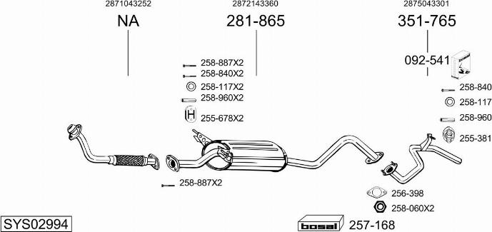 Bosal SYS02994 - Impianto gas scarico autozon.pro