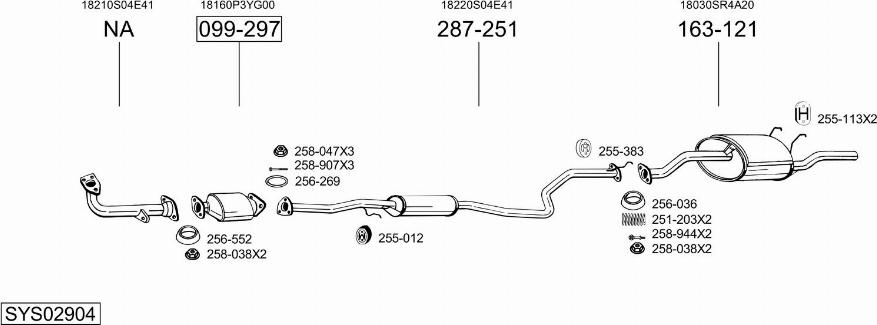 Bosal SYS02904 - Impianto gas scarico autozon.pro