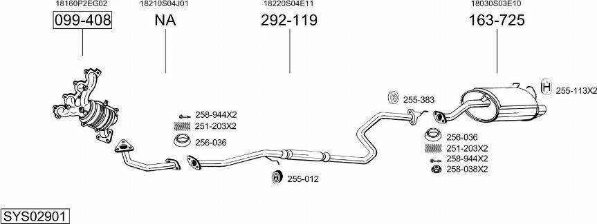 Bosal SYS02901 - Impianto gas scarico autozon.pro