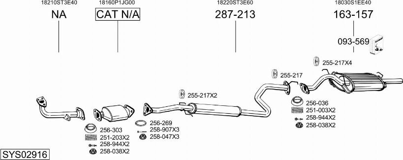 Bosal SYS02916 - Impianto gas scarico autozon.pro