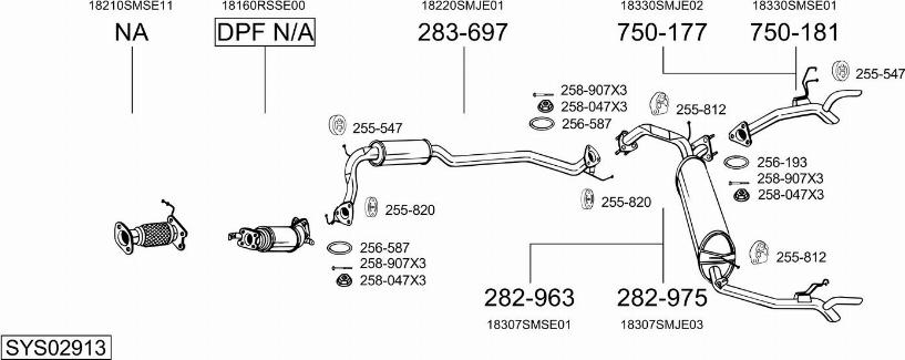 Bosal SYS02913 - Impianto gas scarico autozon.pro