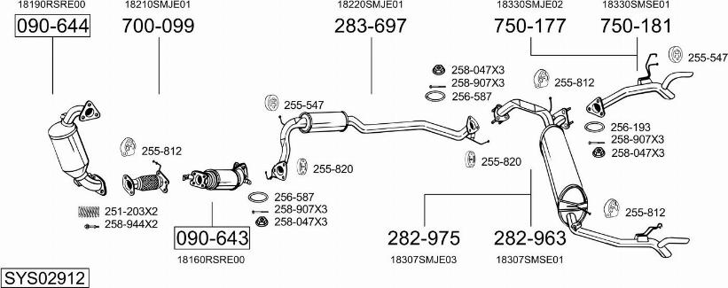 Bosal SYS02912 - Impianto gas scarico autozon.pro