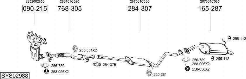 Bosal SYS02988 - Impianto gas scarico autozon.pro