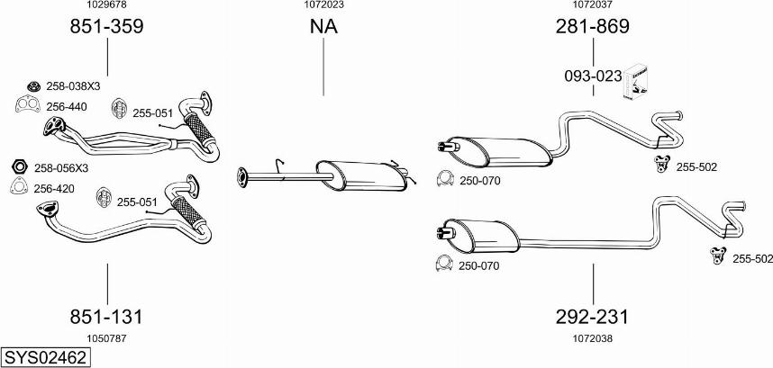 Bosal SYS02462 - Impianto gas scarico autozon.pro