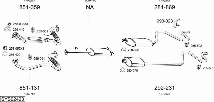 Bosal SYS02423 - Impianto gas scarico autozon.pro