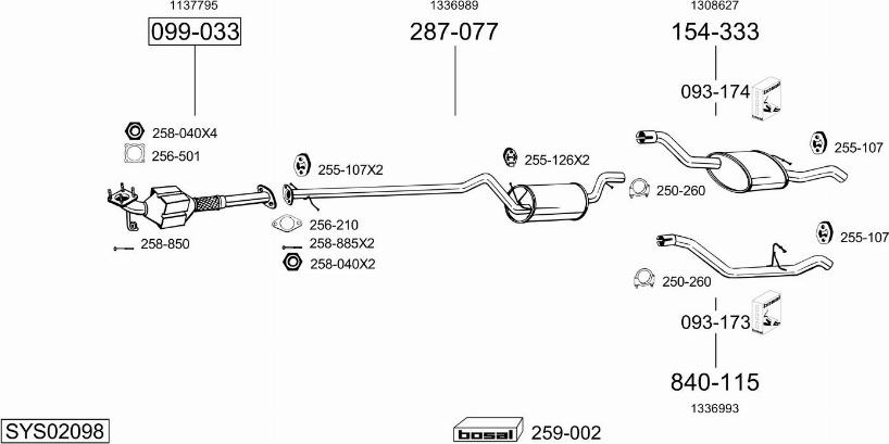 Bosal SYS02098 - Impianto gas scarico autozon.pro