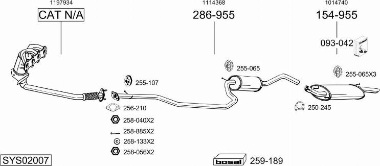 Bosal SYS02007 - Impianto gas scarico autozon.pro