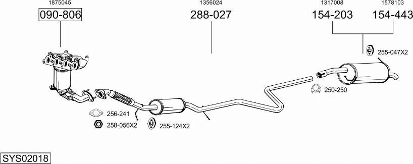 Bosal SYS02018 - Impianto gas scarico autozon.pro