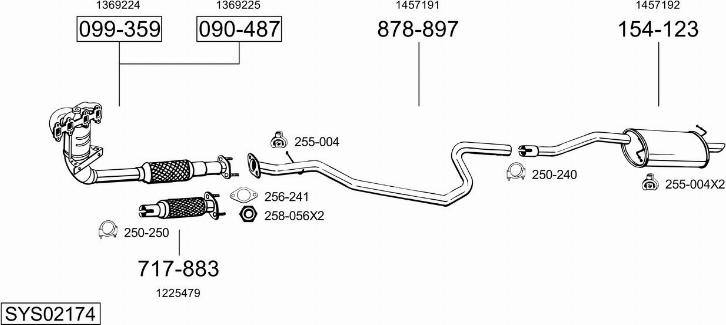 Bosal SYS02174 - Impianto gas scarico autozon.pro