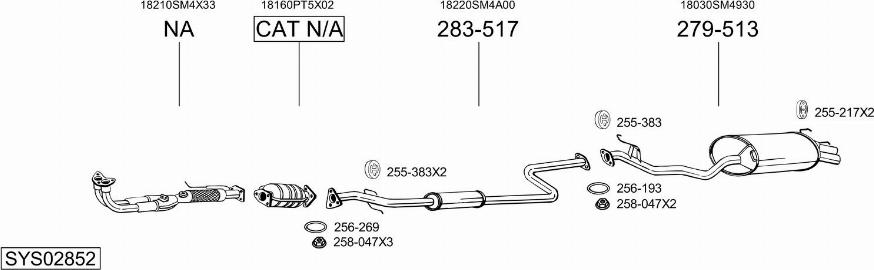 Bosal SYS02852 - Impianto gas scarico autozon.pro