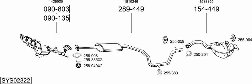 Bosal SYS02322 - Impianto gas scarico autozon.pro