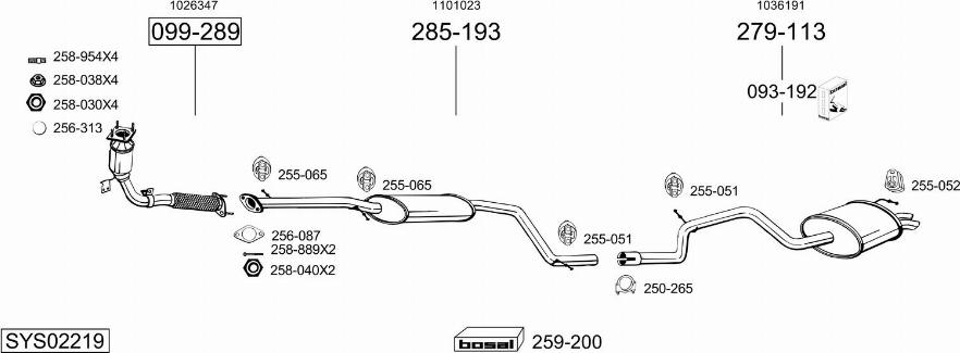 Bosal SYS02219 - Impianto gas scarico autozon.pro