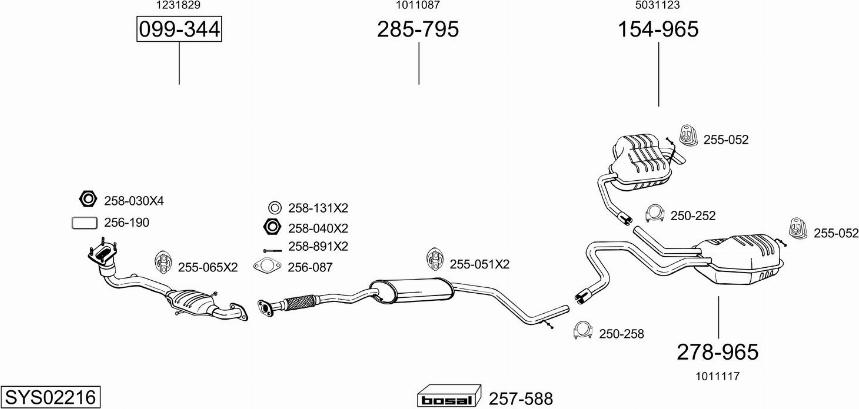 Bosal SYS02216 - Impianto gas scarico autozon.pro